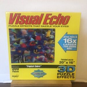 VISUAL ECHO 3D PUZZLE EFFECTS 20" x 16" TROPICAL COLORS  500 PCS